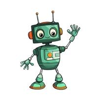A cartoon robot waving and smiling vector