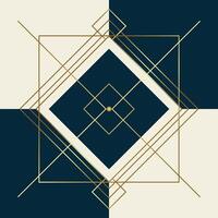 Luxury background with square shapes and golden lines. vector