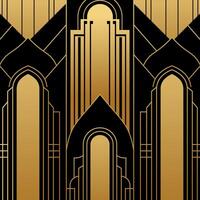 Elegant Seamless Geometric Pattern with Gold line on a Dark Background vector