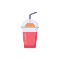 a drink with a straw and orange slice in a cup vector
