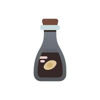 a bottle of soy sauce with an egg inside vector