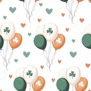 sin costura modelo con irlandesa banderas y globos vector
