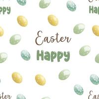 Easter happy seamless pattern with eggs vector