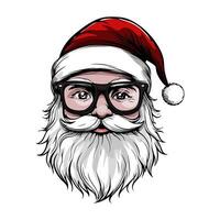 Santa claus with glasses and beard illustration vector