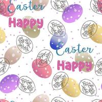 Easter happy happy seamless pattern vector