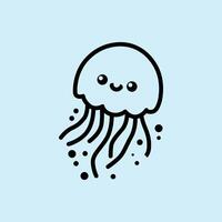 cute jelly fish illustration vector