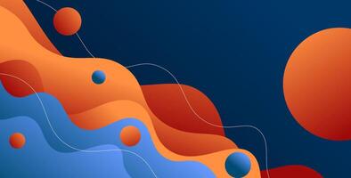 abstract colorful blue orange wave shape dynamic shadow background. vector