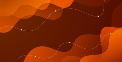 abstract dark orange liquid color, with wave light shape simple decoration background. eps10 vector
