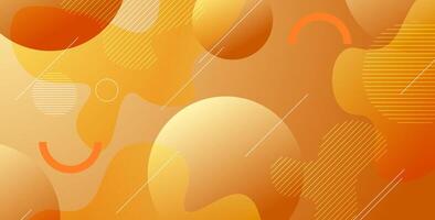 dynamic abstract orange liquid gradient color geometric fluid shape background. vector
