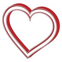 Glossy Red Heart Outline Modern and Sleek Design vector
