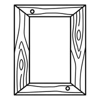 Handcrafted Rectangular Frame with Detailed Wooden Grain vector