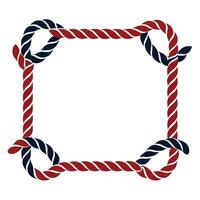 Rope-Bordered Frame with Detailed Knot and Twine Texture vector