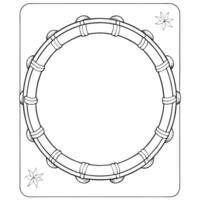 Natural Bamboo Frame with Intricate Woven Design and Soft Shape vector