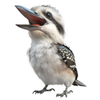 Side view of Kookaburra bird calling isolated on transparent background png