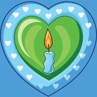 Heart candle glowing softly against a white background vector