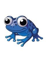 Blue frog isolated on a white background with big eyes vector