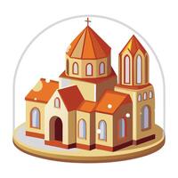 Beautiful church structure with unique architectural elements vector