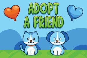 Cute cat and dog enjoying a playful moment in a sunny park vector