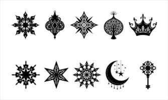 Intricate and Stylish Ornament Silhouettes for Creative Projects vector