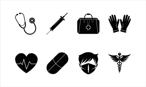 Modern Healthcare Silhouettes for Creative Projects vector