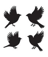Minimal Bird Silhouettes of Flying Sparrows Sharp and Clean Design vector