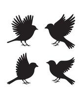 Flying Sparrow Silhouettes for Modern Graphic Design Projects vector