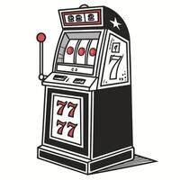 Classic slot machine design on an isolated white background vector
