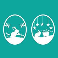 set of easter egg ornament laser cut vector