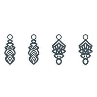 Set of earring laser cut vector