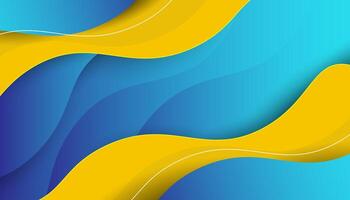 Abstract Blue and Yellow Wave Design vector