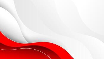 Abstract Wavy Red and White Background Graphic vector