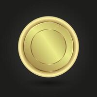 A polished, circular golden emblem with concentric layers, set against a sleek black background. The design exudes elegance and prestige, making it ideal for luxury branding. vector