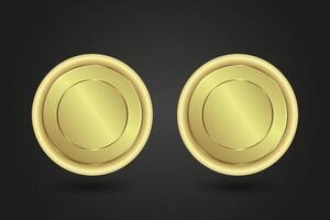 Two circular golden emblem with concentric layers, set against a sleek black background. The design exudes elegance and prestige, making it ideal for luxury branding vector