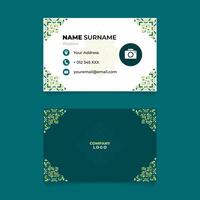 Name Card Design with Ornament on The Corner and Silhouette on The Center vector