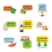 Adventure Illustration Pack With Text vector