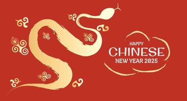 Chinese New Year 2025 with Grunge abstract design. gold snake wishes you a happy new year. Chinese Year of the Snake Symbol and pattern. Lunar New Year design vector