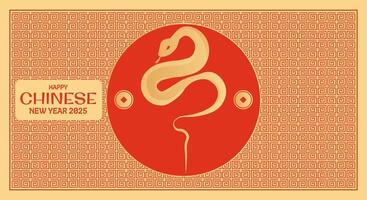Chinese New Year 2025 Year of the Snake Poster, Background and Banner. Chinese Year of the Snake Symbol vector