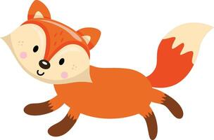 Cute and happy fox jumping vector