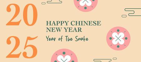 Happy Chinese New Year with asian icon elements on cream background for banner, poster and greeting card. vector