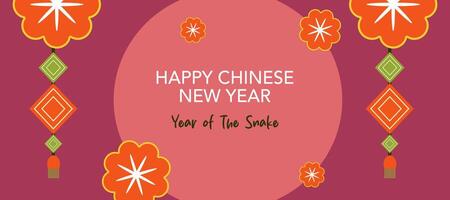 Happy Chinese New Year on red background for banner, poster and greeting card. vector