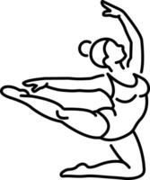 Rhythmic gymnastic woman icon in linear style vector