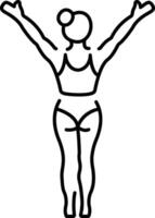 Gymnastic girl icon in linear style vector
