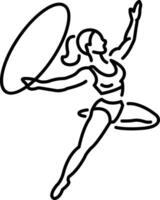 Female hoop performance icon in line style vector