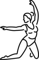A woman perform expressive gymnastics icon in line style vector