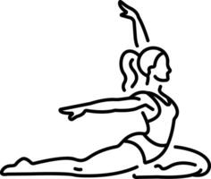 Physical flexibility of woman icon in line style vector