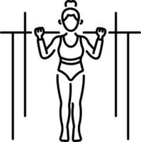 Female acrobat icon in linear style vector