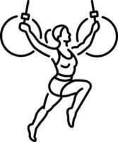 A linear icon of a woman perform acrobatics vector
