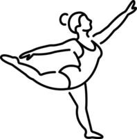 A woman doing dance move icon in linear style vector