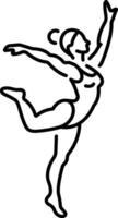 Acrobatic girl icon in linear style vector