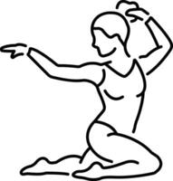 Leotard girl icon in linear style vector